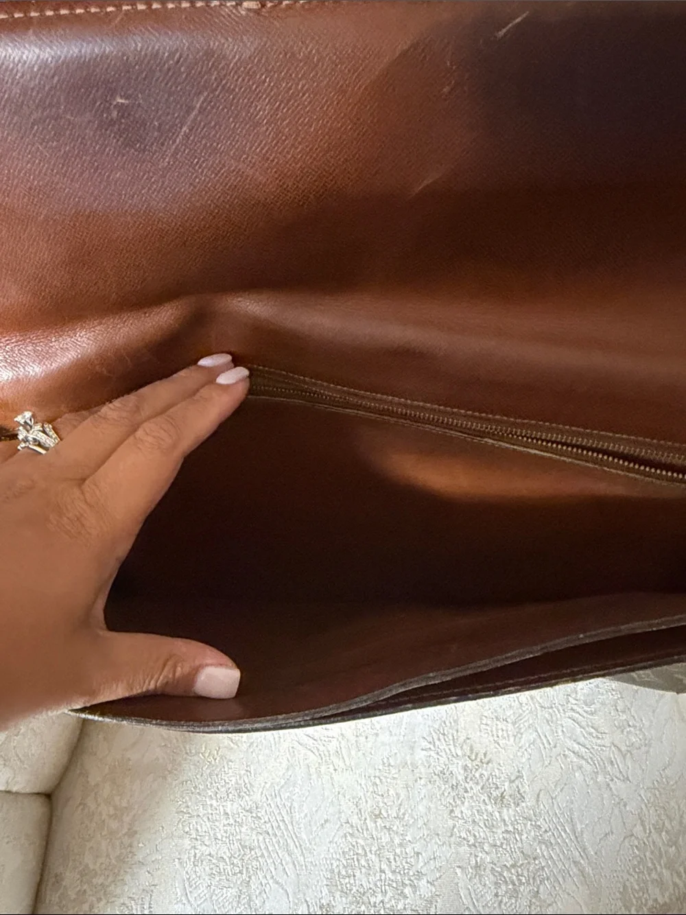 Vintage Louis Vuitton Brown Monogram Canvas Leather-Trim Briefcase Clutch